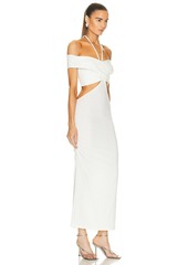 JONATHAN SIMKHAI STANDARD Akane Shaping Rib Off Shoulder Cutout Dress