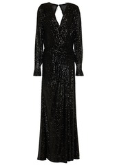 Jonathan Simkhai Woman Wrap-effect Sequin-embellished Stretch-tulle Gown Black