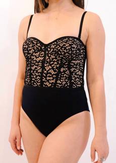 Jonathan Simkhai Lace Bustier One Piece In Black