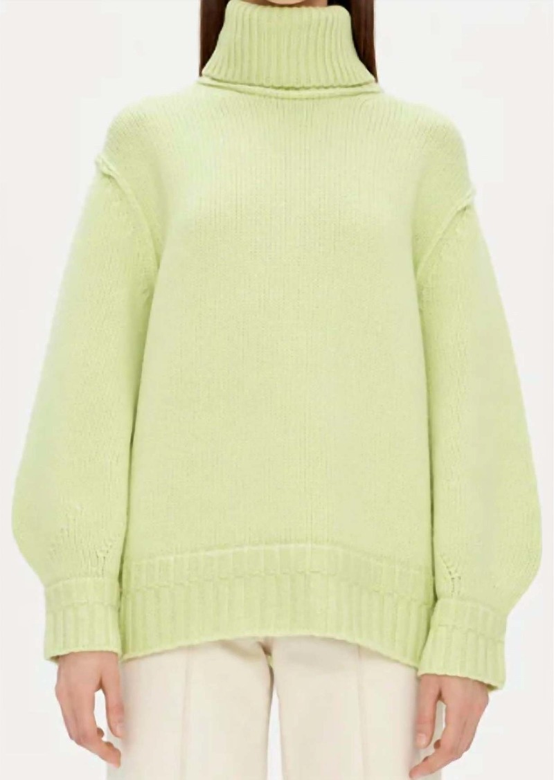Jonathan Simkhai Leylani Turtleneck Sweater In Light Green