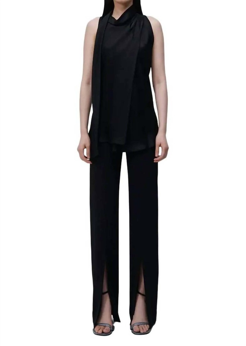 Jonathan Simkhai Mckinnon Tie Neck Sleeveless Top In Black