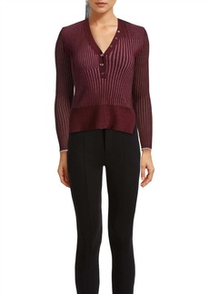 Jonathan Simkhai Memphis Henley Top In Mulberry