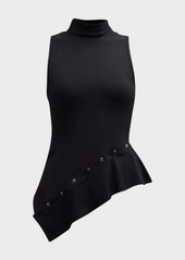 Jonathan Simkhai Miko Mock Neck Top In Black