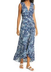 Jonathan Simkhai Palm Print High/Low Maxi Dress