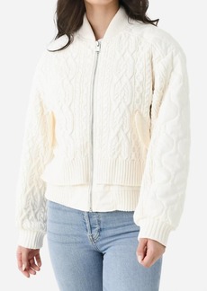 Jonathan Simkhai Rollins Combo Bomber Jacket In Eggshell