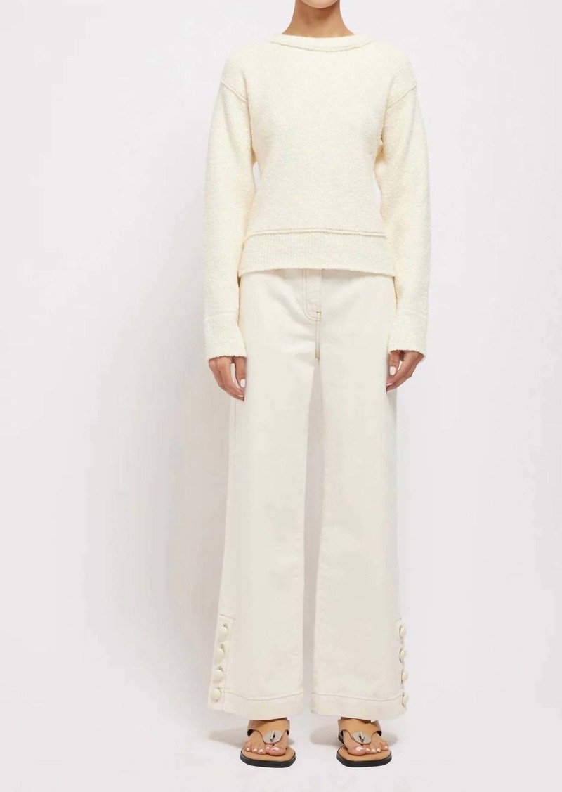 Jonathan Simkhai Sabina Crossover Sweater In Ivory