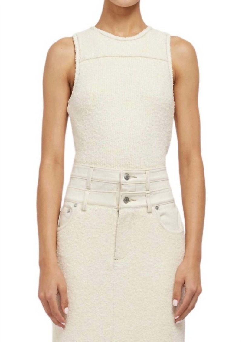 Jonathan Simkhai Sianna Cross Back Tank Top In Ivory White Multi