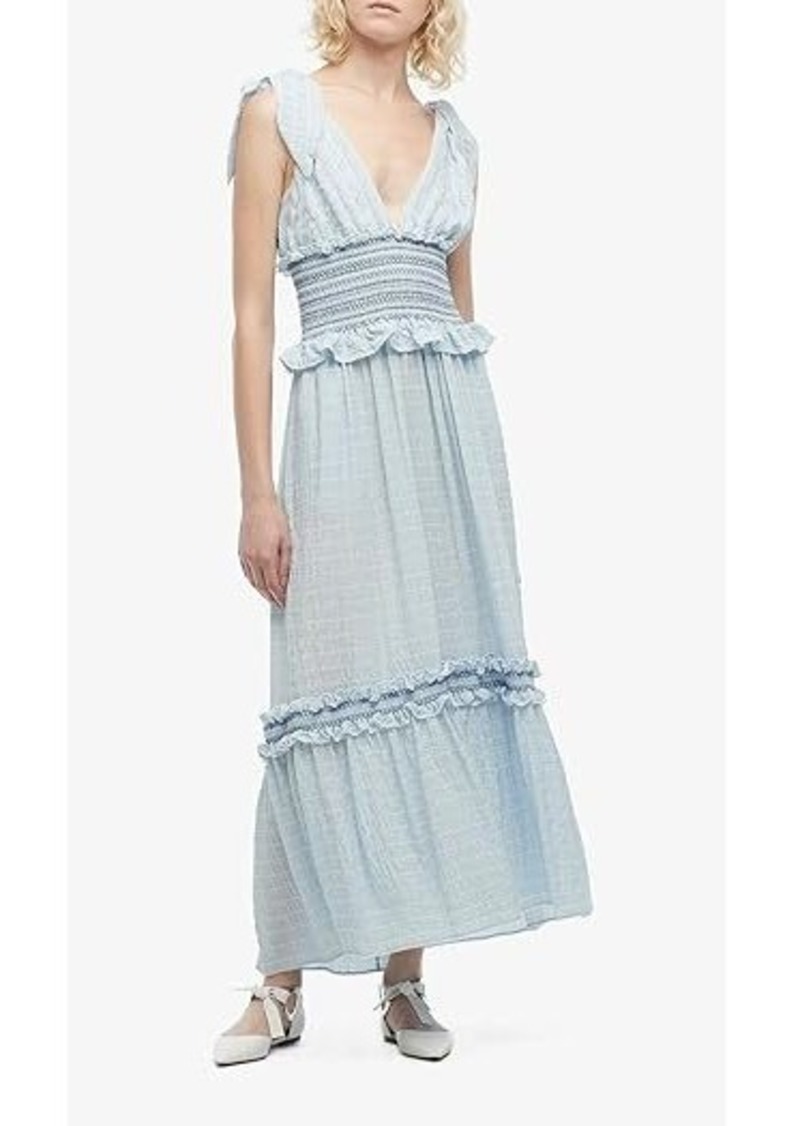 Jonathan Simkhai Smocked V-Neck Dress