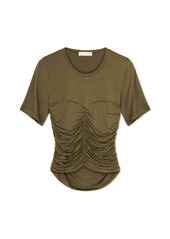 Jonathan Simkhai Tansy Clean Stretch Bustier Tee In Green
