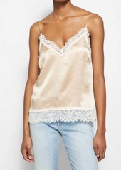 Jonathan Simkhai Trinity Stretch Lace Silk Cami Top In Champagne