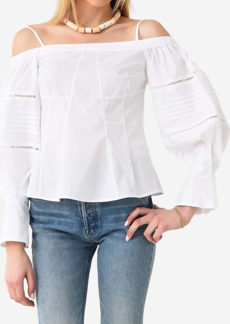 Jonathan Simkhai Whitney Puff Sleeve Top In White