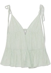 Jonathan Simkhai Womens Linen Peplum Halter Top