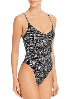 Jonathan Simkhai Womens Printed Underwire One-Piece Swimsuit