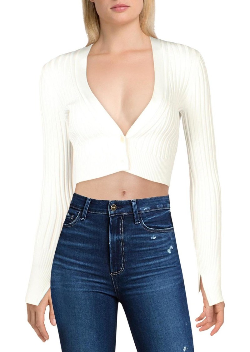 Jonathan Simkhai Womens Ribbed Solid Crop Sweater