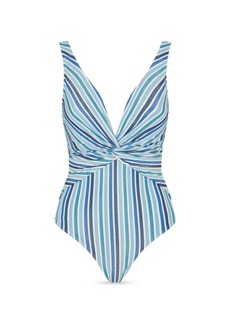 Jonathan Simkhai Womens Striped Lined One-Piece Swimsuit