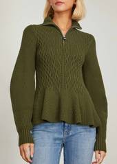 Jonathan Simkhai Women's Susanna Long Sleeve Polo Top In Moss