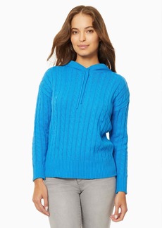 Jones New York Hooded Cable Knit Sweater