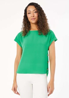 Jones New York Jasper Crepe Button Detail Blouse