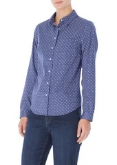 Jones New York Dot Button-Up Cotton Shirt