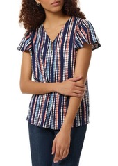 Jones New York Dot Print Short Sleeve Top