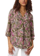 Jones New York Petite Printed 3/4-Sleeve Tunic - Jasper Green