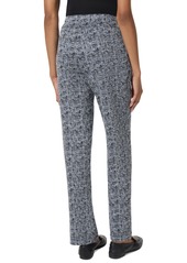 Jones New York Petite Printed Pull-On Straight-Leg Trousers - Pacific Navy