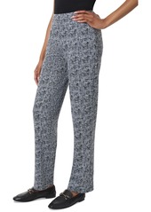 Jones New York Petite Printed Pull-On Straight-Leg Trousers - Pacific Navy