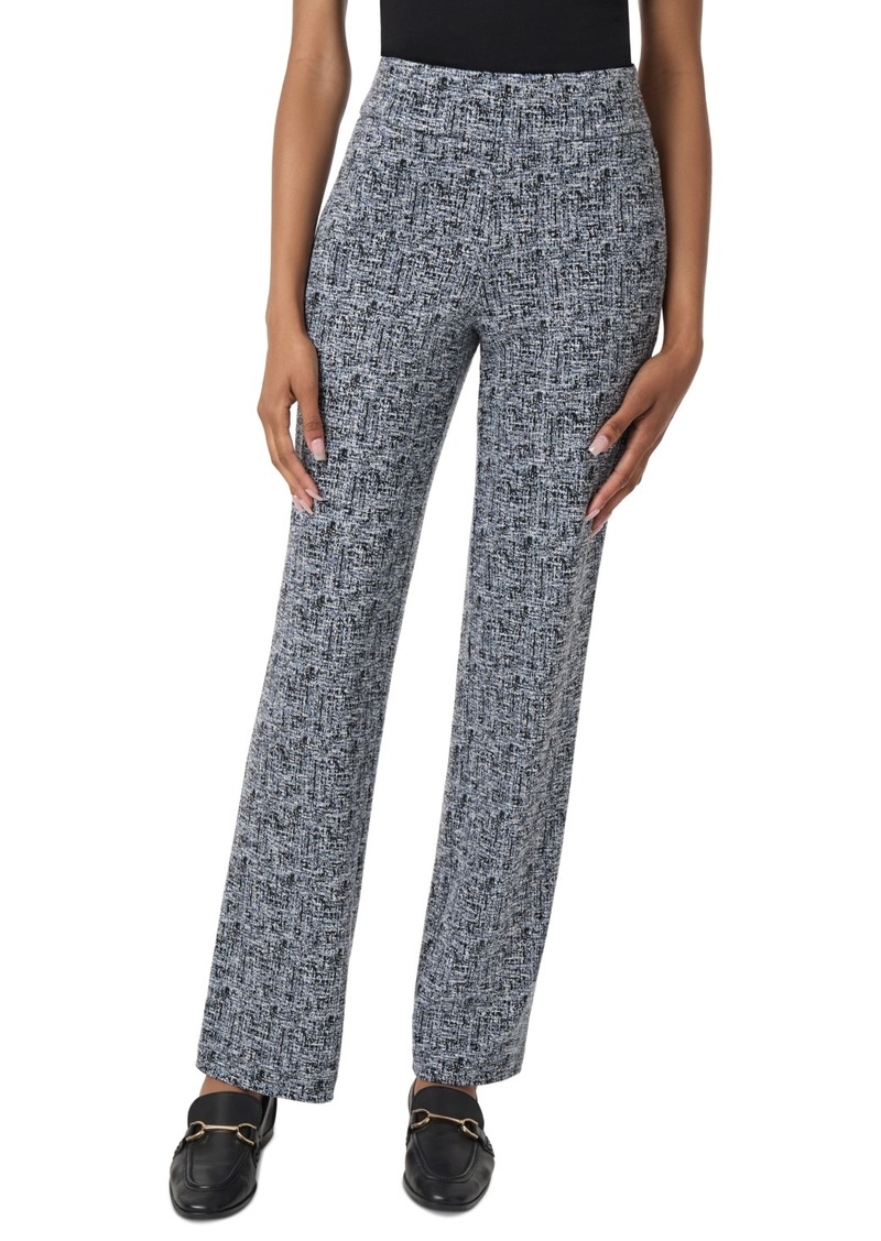 Jones New York Petite Printed Pull-On Straight-Leg Trousers - Pacific Navy