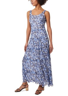 Jones New York Petite Tiered Floral-Print Maxi Dress - NYC White  Blue