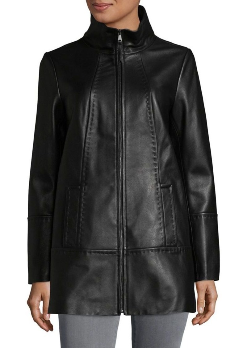 Jones New York JONES NEW YORK Plus Size Zip-Front Leather Jacket ...