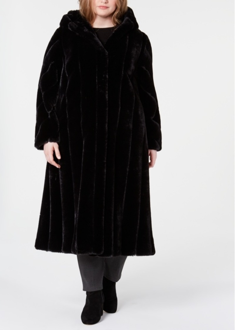 maxi faux fur coat with hood