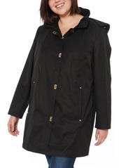 Jones New York Plus Size Water-Resistant Hooded Raincoat