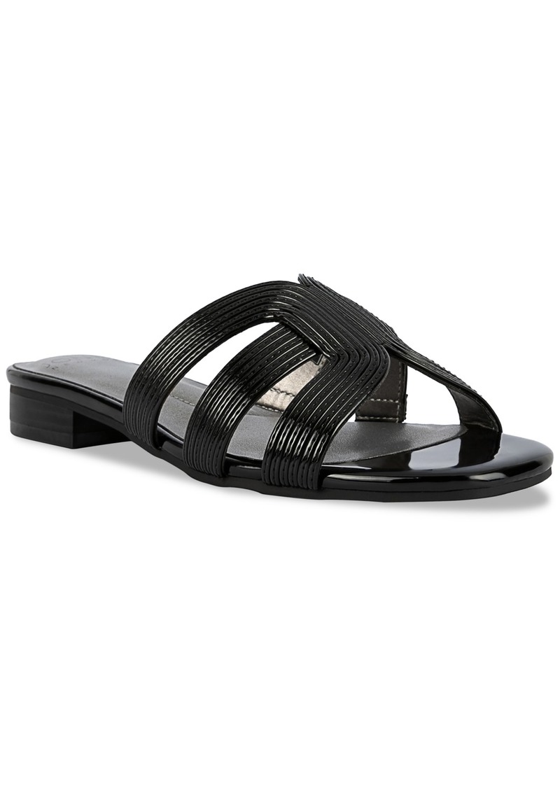 Jones New York Women's Roselly Strappy Slide Flat Sandals - Black