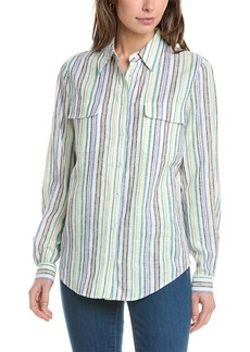Jones New York Slim Fit Utility Stripe Linen-Blend Shirt