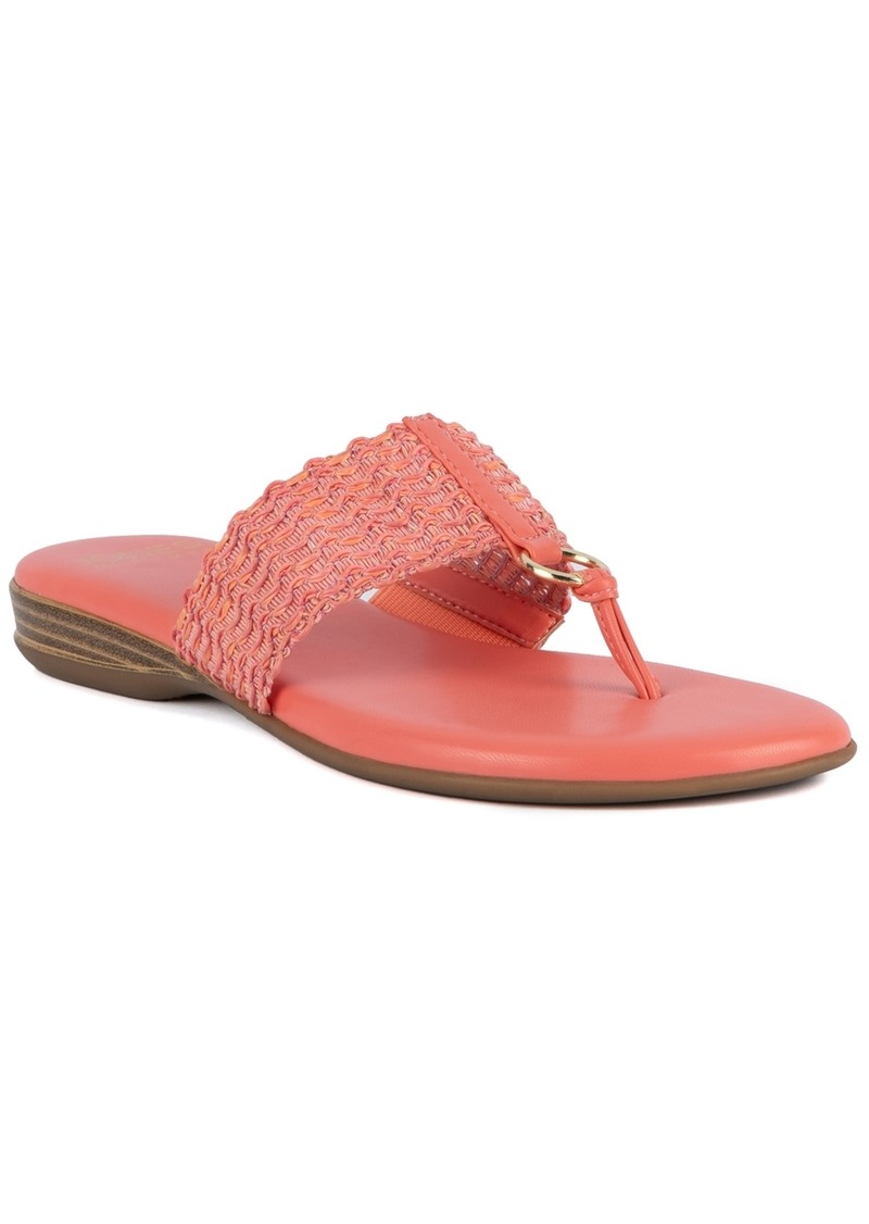 Jones New York Women's Sonal Woven Thong Flat Sandals - Coral