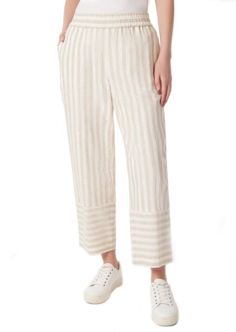 Jones New York Stripe Linen Blend Wide Leg Crop Pants