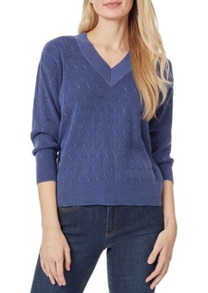 Jones New York Textured Stitch Cotton Sweater