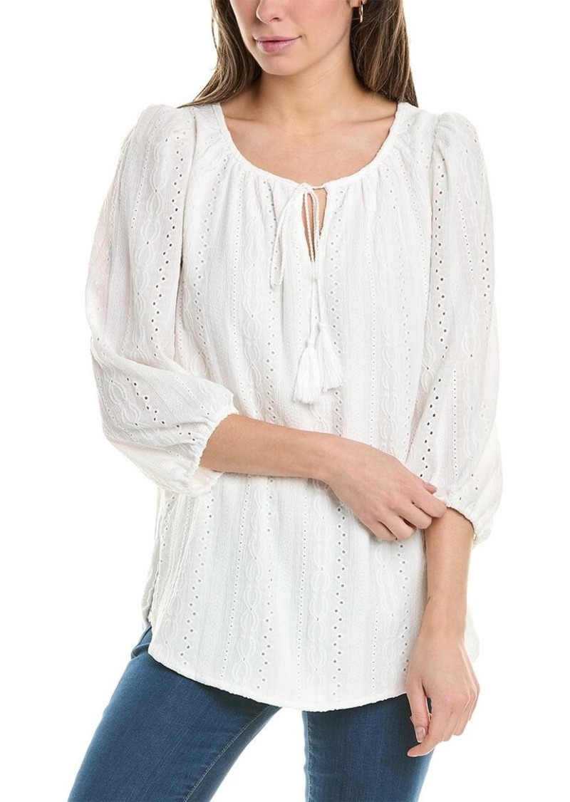 Jones New York Tie-Neck High-Low Tunic