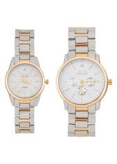 Jones New York Two-Piece Diamond Accent Bracelet Watch His & Hers Set in Gold/Silver at Nordstrom Rack
