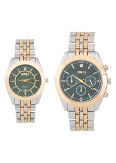 Jones New York Two-Piece Diamond Accent Bracelet Watch His & Hers Set in Silver/Gold at Nordstrom Rack
