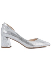 Jones New York Women's Candor D'Orsay Block Heel Pumps - Silver Glitter