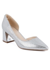 Jones New York Women's Candor D'Orsay Block Heel Pumps - Silver Glitter