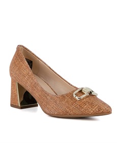 Jones New York Women's Candyn Block Heel Dress Pumps - Cognac Raffia