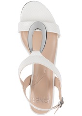 Jones New York Women's Carmeyy Ornamented Strappy Wedge Sandals - White-www