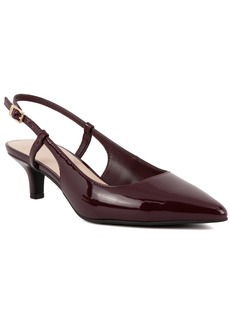 Jones New York Women's Charla Kitten Heel Slingback Pumps - Burgundy Patent