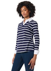 Jones New York Women's Cotton Striped Layered-Look Top - Pacific Navy