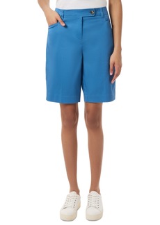 Jones New York Women's Duke Fly-Front Mid-Rise Shorts - Blue Lagoon