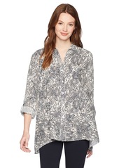 Jones New York Women's Handkerchief Hem Linen Shirt  S