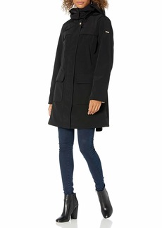 Jones New York Women's Hooded Trench Coat Rain Jacket  L