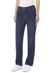 Jones New York Women's Lexington Mid Rise Straight Leg Denim Jeans, Regular & Petite - Onyx Wash